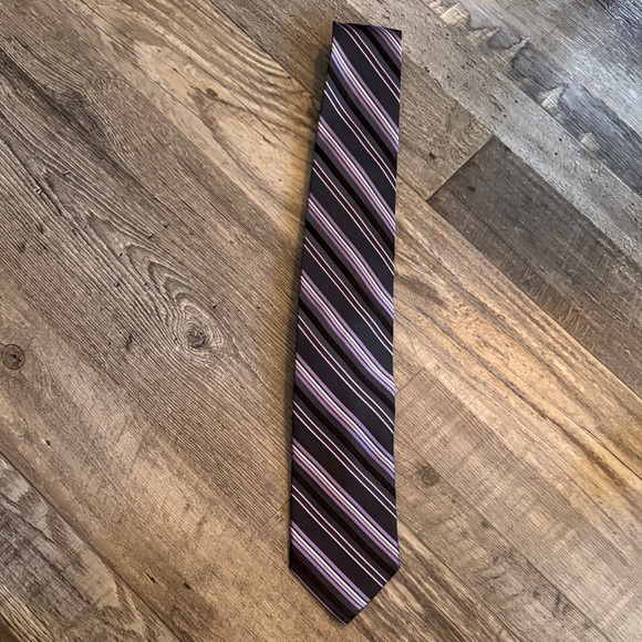 Perry Ellis Black and Purple Striped Tie - Picture 1 of 4